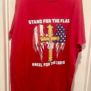 GILDAN PATRIOTIC premium printed T 'stand for the flag kneel for the cross' XL